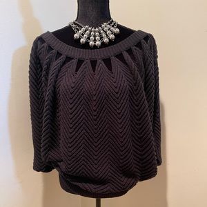 Black cutout dolman sleeve sweater